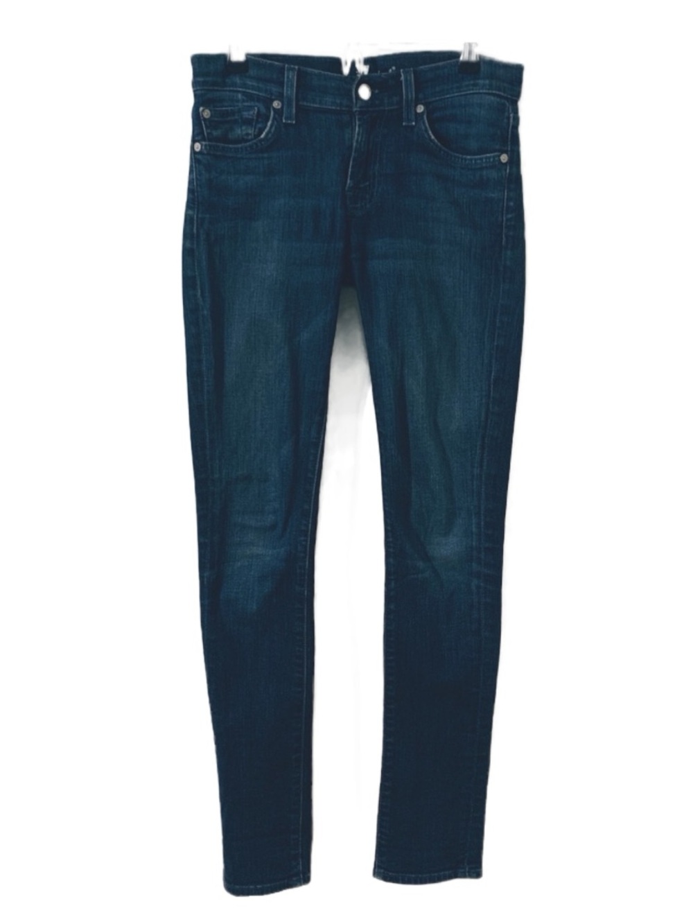 7 For All Mankind Roxanne Dark Wash Denim Skinny Jeans 5-Pocket Styling Zip Fly
